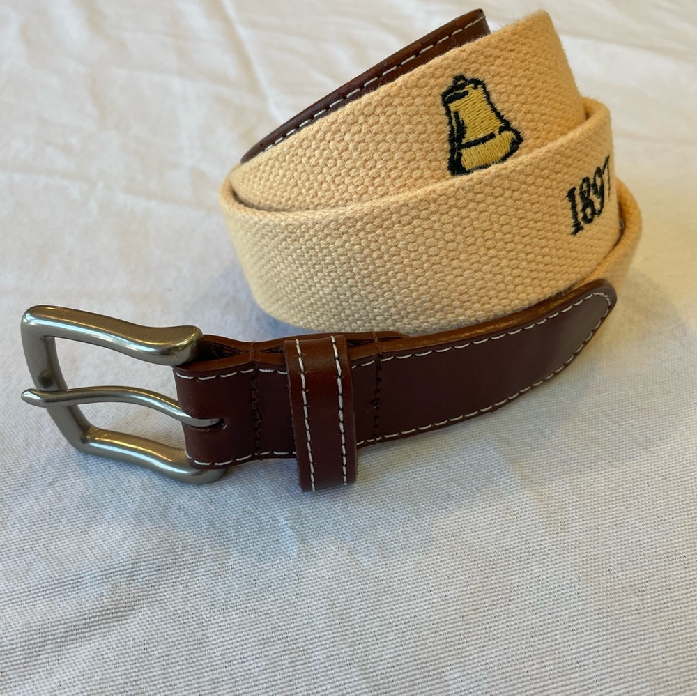 PETER MILLAR Needlepoint Golf Leather Atlantic City Country Club Belt Size 34⛳️